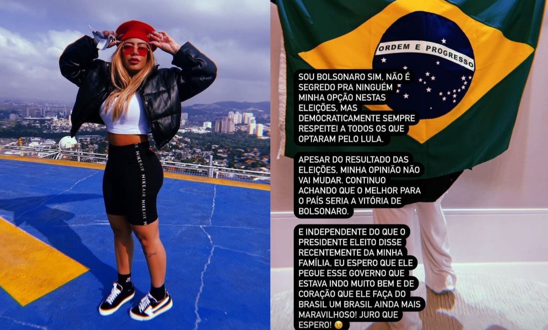 Apoiadora de Bolsonaro, Rafaella Santos comentou resultado das eleições - Reprodução/Instagram