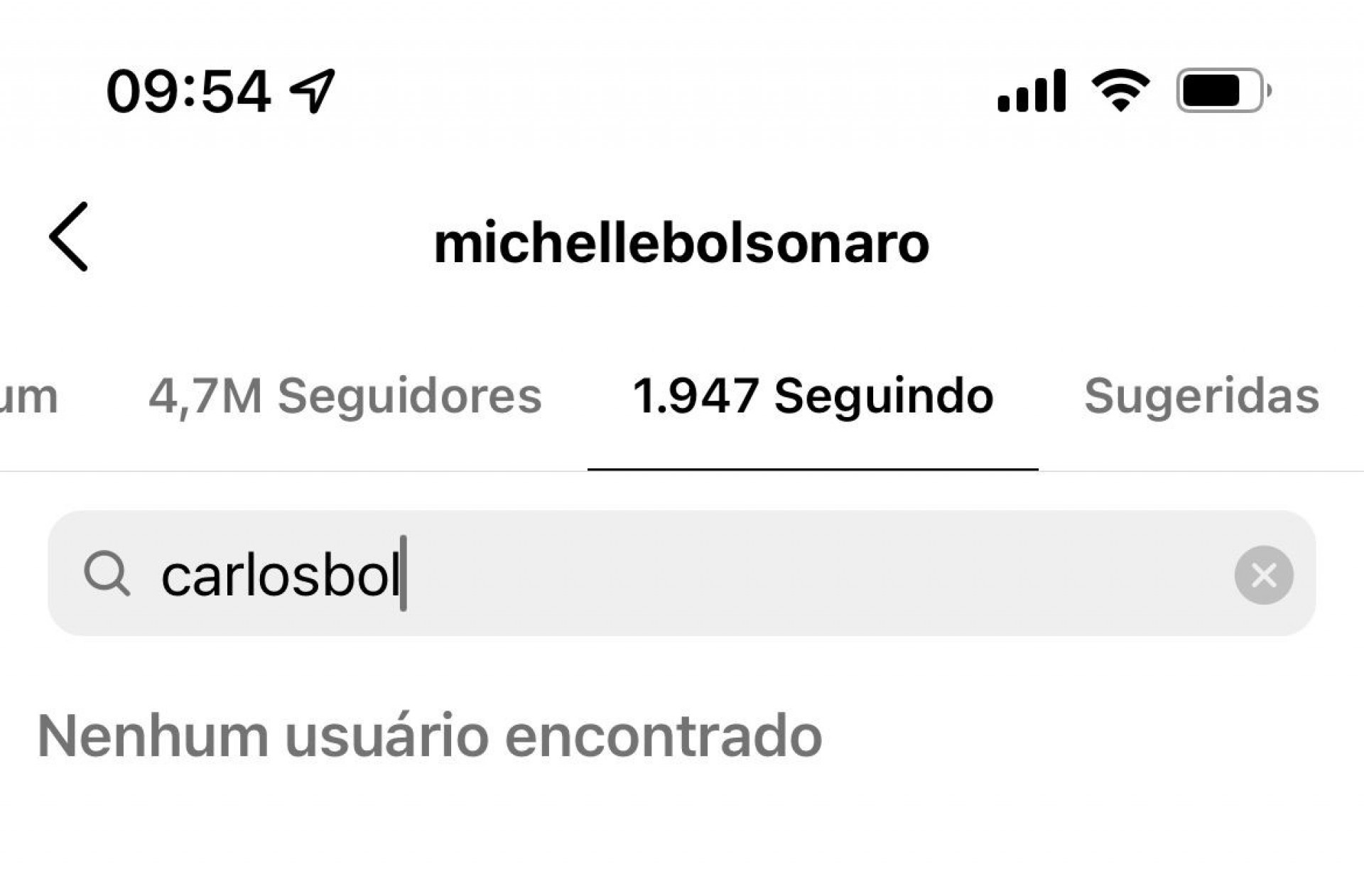 Michelle deu unfollow em Carlos Bolsonaro - Reprodução/Instragram