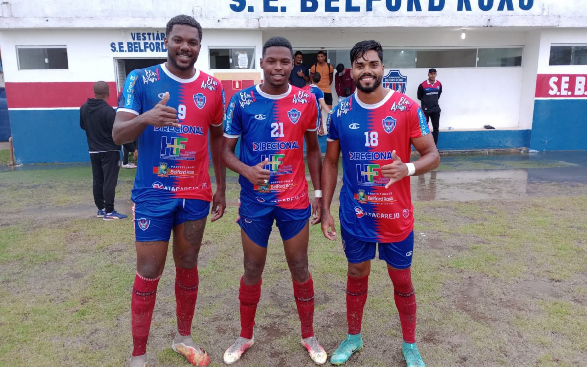 Autores dos gols da classifica&ccedil;&atilde;o da SE Belford Roxo, Felipe Augusto, Serginho e Paquet&aacute;