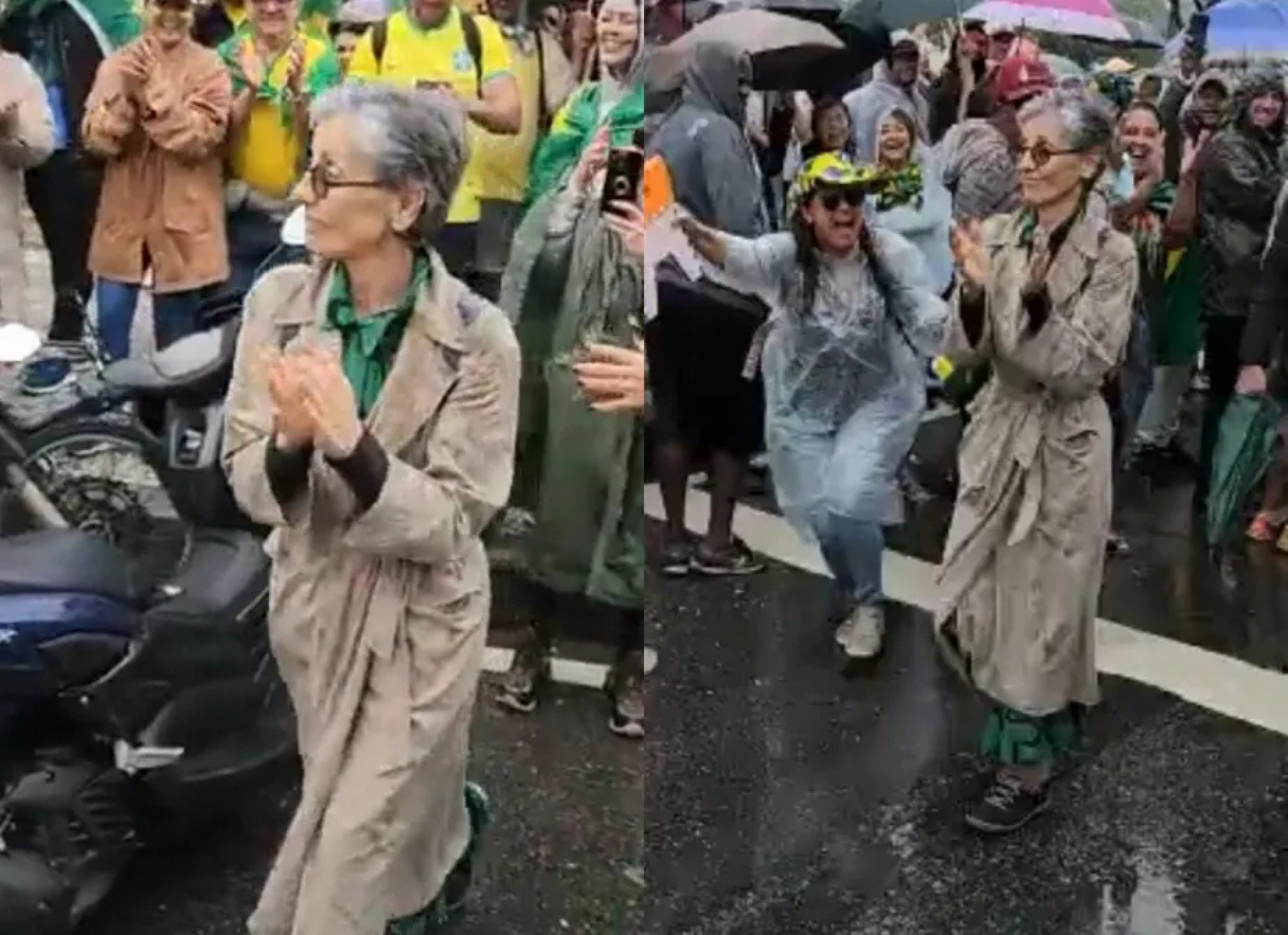Cassia Kiss é vista em protesto bolsonarista