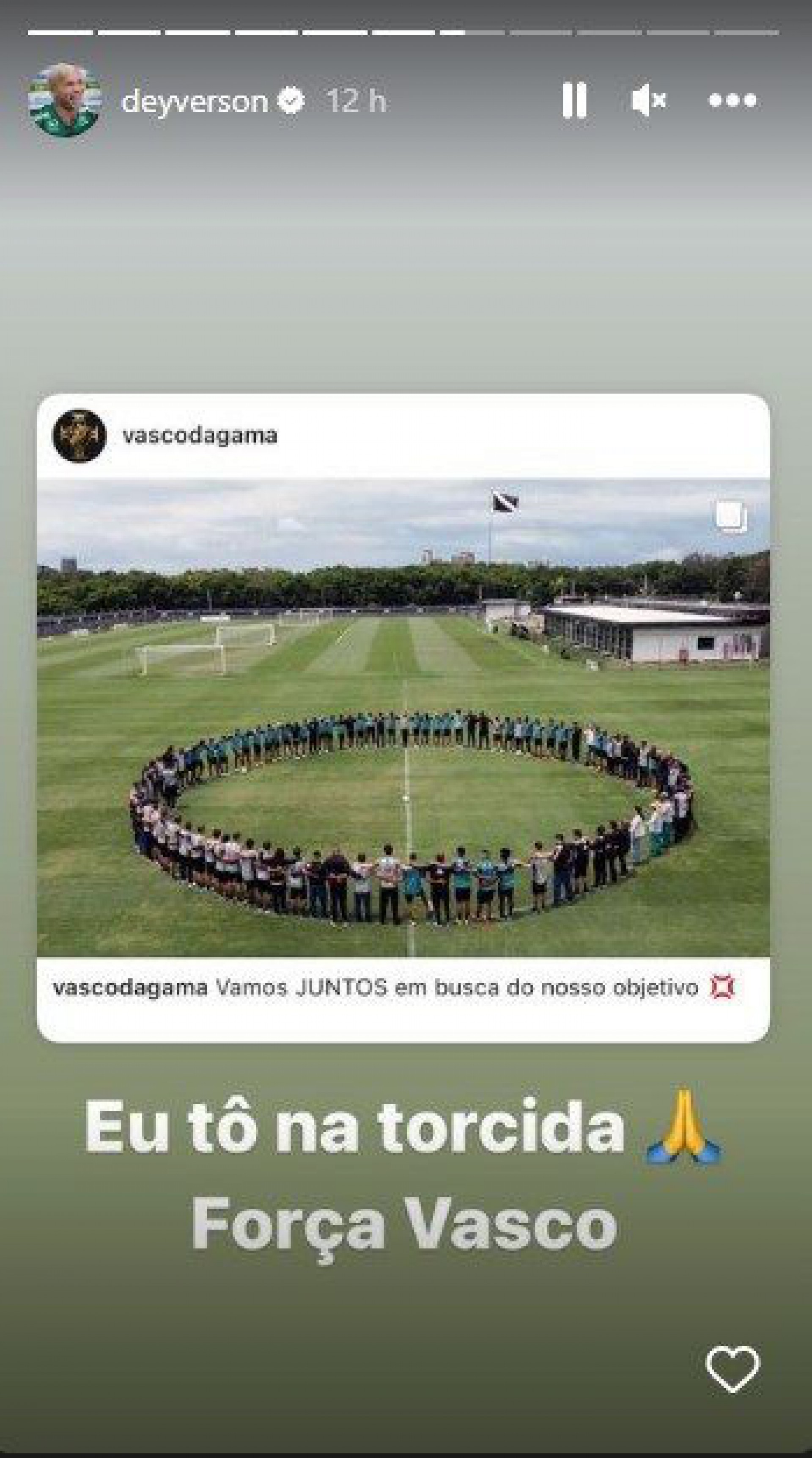 Deyverson mostrou apoio ao Vasco da Gama - Reprodução/Instagram