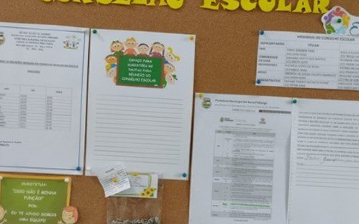 Mural do conselho escolar traz transpar&ecirc;ncia de dados educacionais e financeiros nas unidades escolares
