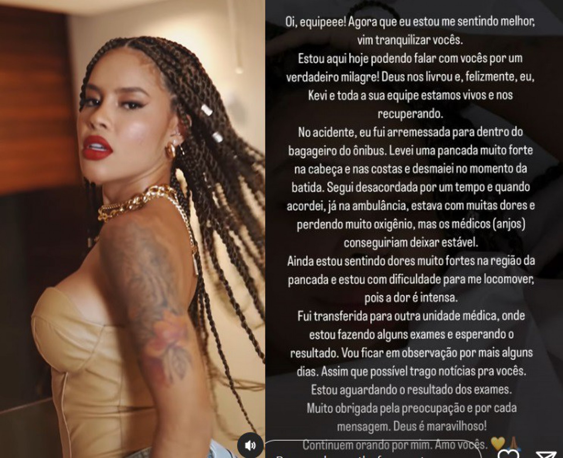 Sthefane Matos fala sobre acidente de ônibus - Reprodução do Instagram