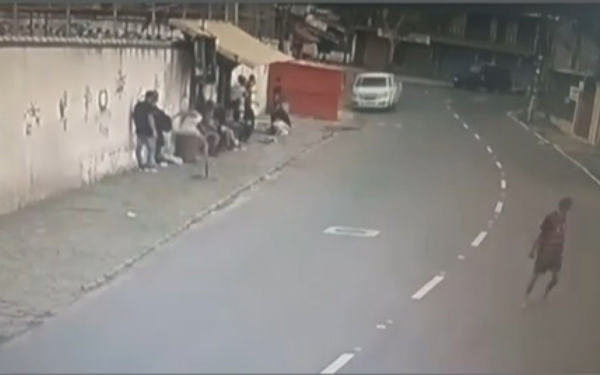 Momentos antes do atropelamento