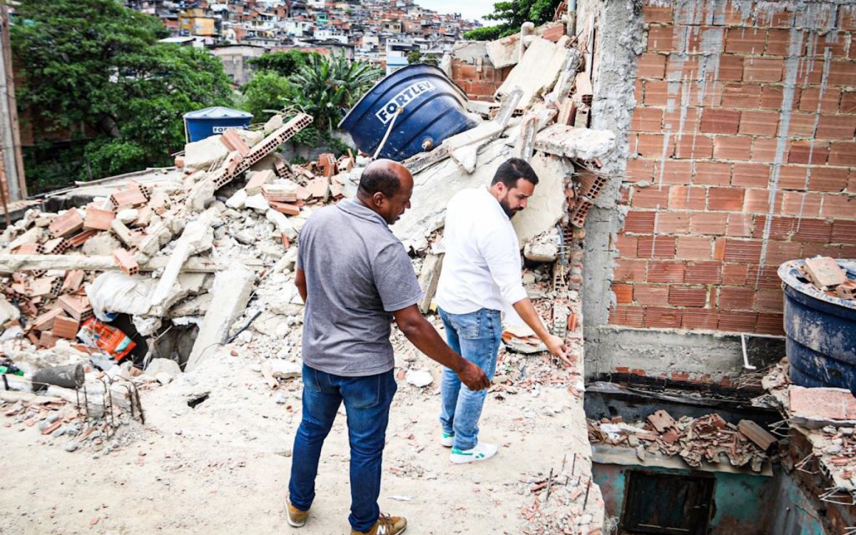 Local do desabamento no Jacarezinho