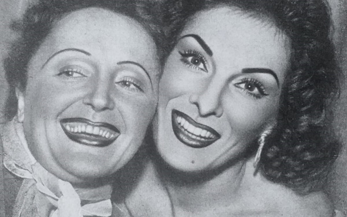 Marlene com a grande cantora &Eacute;dith Piaf