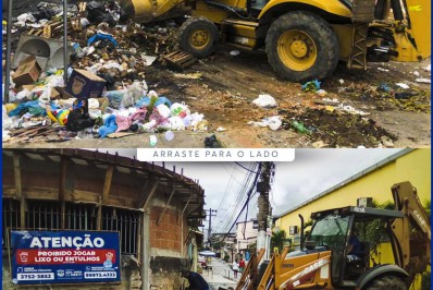 Prefeitura realiza a retirada de entulhos em ruas da cidade