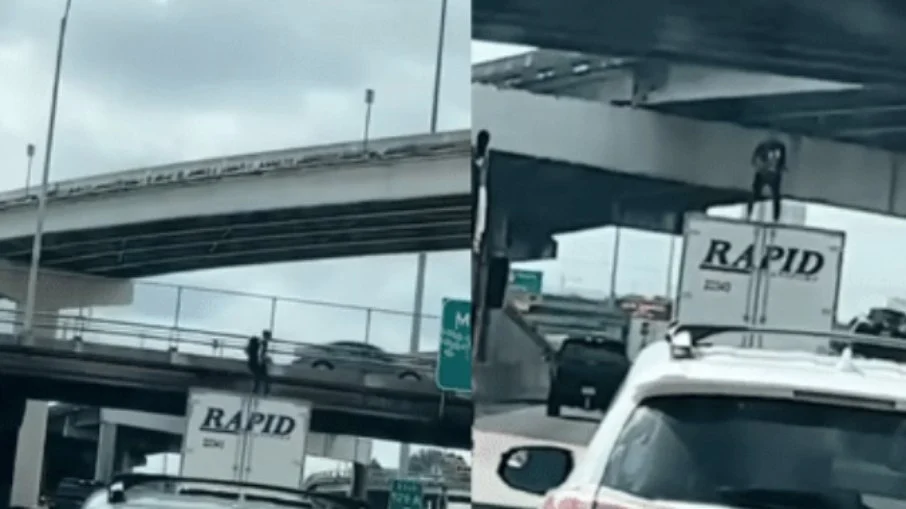 Homem morre após dançar em cima de caminhão e bater em ponte