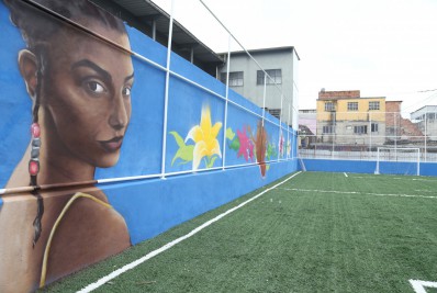 Praça do Jardim Catarina começa a receber grafite