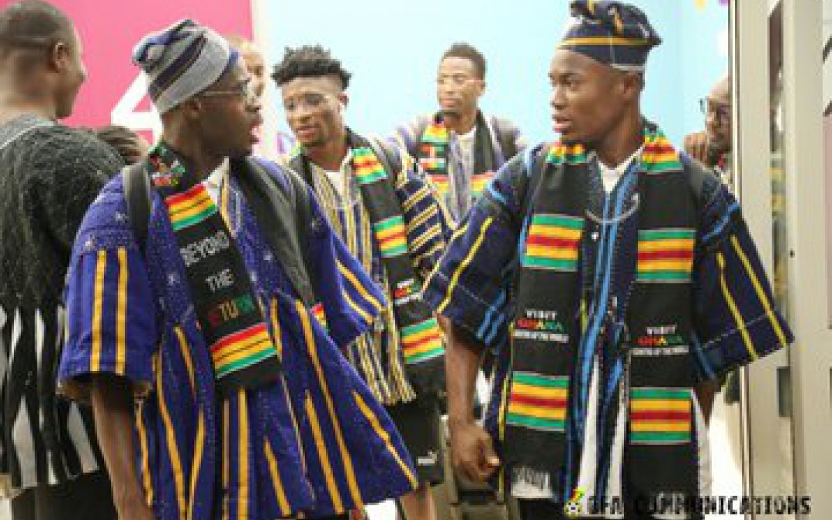 Sele&ccedil;&atilde;o de Gana chegou ao Catar cheia de estilo