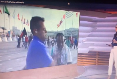 Repórter da Globo explica empurrão ao vivo em torcedor no Catar: 'Tomei um susto'