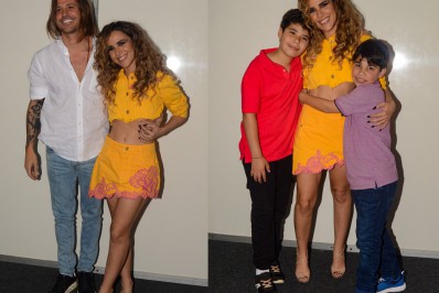 Em festival, Wanessa Camargo posa com Dado Dolabella e os filhos