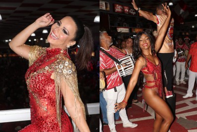 Viviane Araújo e Erika Januza se esbaldam em ensaio do Salgueiro