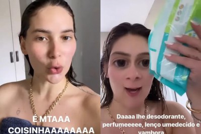 Virgínia Fonseca fica sem água durante banho e revela solução: 'Lenço umedecido'