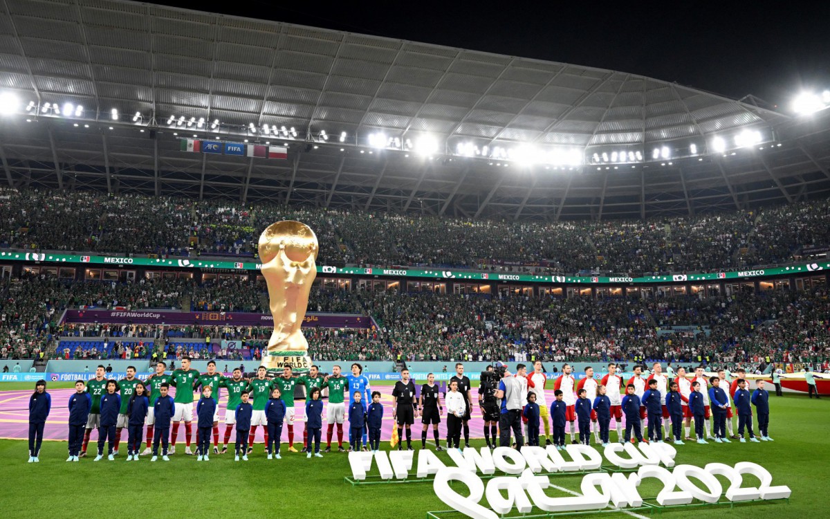 M&eacute;xico e Pol&ocirc;nia antes da partida. Foi o segundo empate sem gols da Copa do Mundo do Catar 