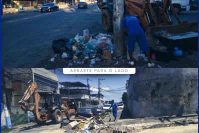 Equipes de limpeza realizam a retirada de entulhos por todo município