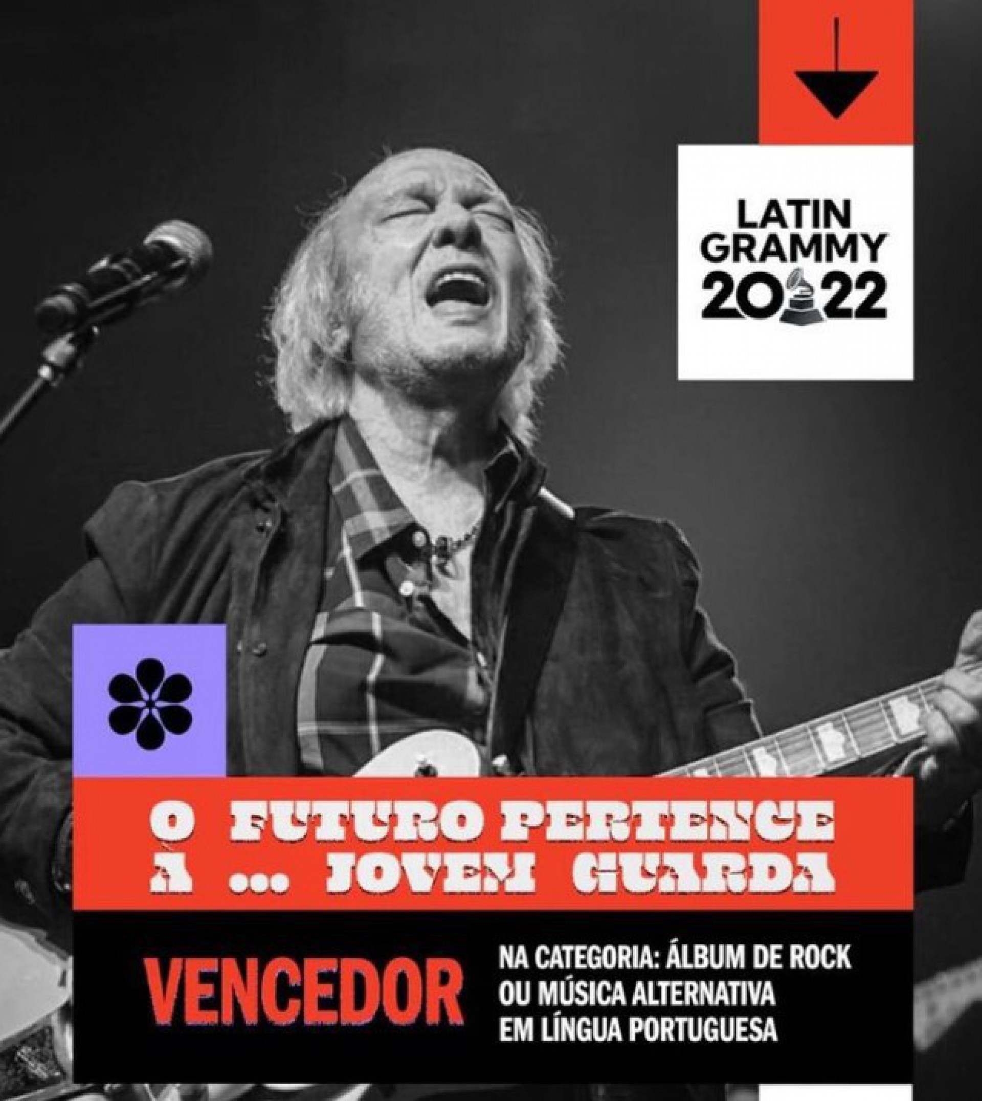 Há cinco dias, Erasmo Carlos agradeceu vitória no Grammy Latino - Reprodução/Instagram 