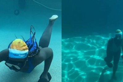 Lupita Nyong'o compartilha treino debaixo d'água para 'Pantera Negra: Wakanda Para Sempre'