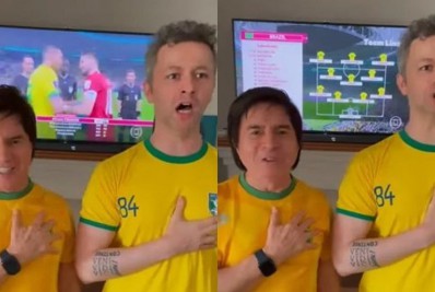 Xororó e Lucas Lima conquistam a web ao cantar 'Evidências' como hino nacional