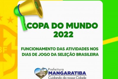 Mangaratiba altera horário de expediente durante a Copa de 2022