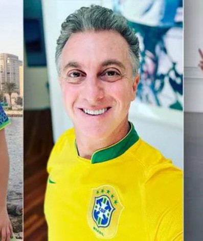 Maisa, Luciano Huck e Larissa Manoela já estão prontos para a estreia do Brasil na Copa