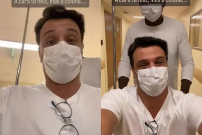Com problema na coluna, Rodrigo Lombardi é levado ao hospital de cadeira de rodas