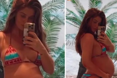 Cíntia Dicker exibe barrigão de gravidez nas redes sociais: 'Tomar sol'