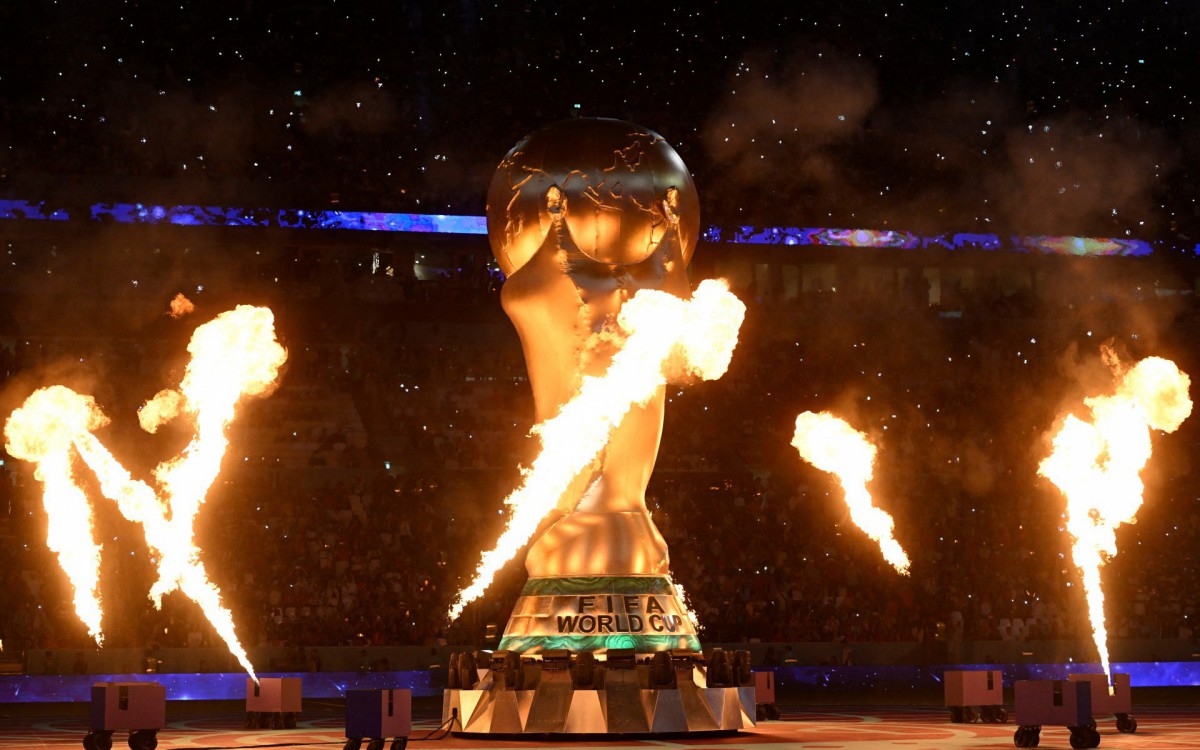 A abertura do jogo entre Portugal e Uruguai animou a galera no Lusail Stadium