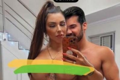 Após perder aposta, Jenny Miranda publica nude com o noivo