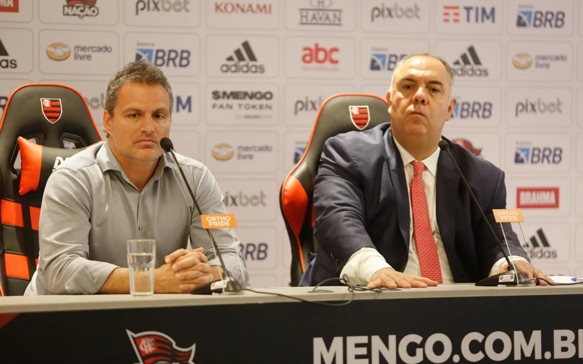 Bruno Spindel e Marcos Braz, dirigentes do Flamengo - Gilvan de Souza/C.R. Flamengo
