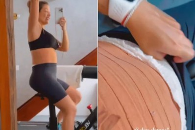 Gabriela Pugliesi retoma treino 28 dias após parto: 'Vim de fralda'