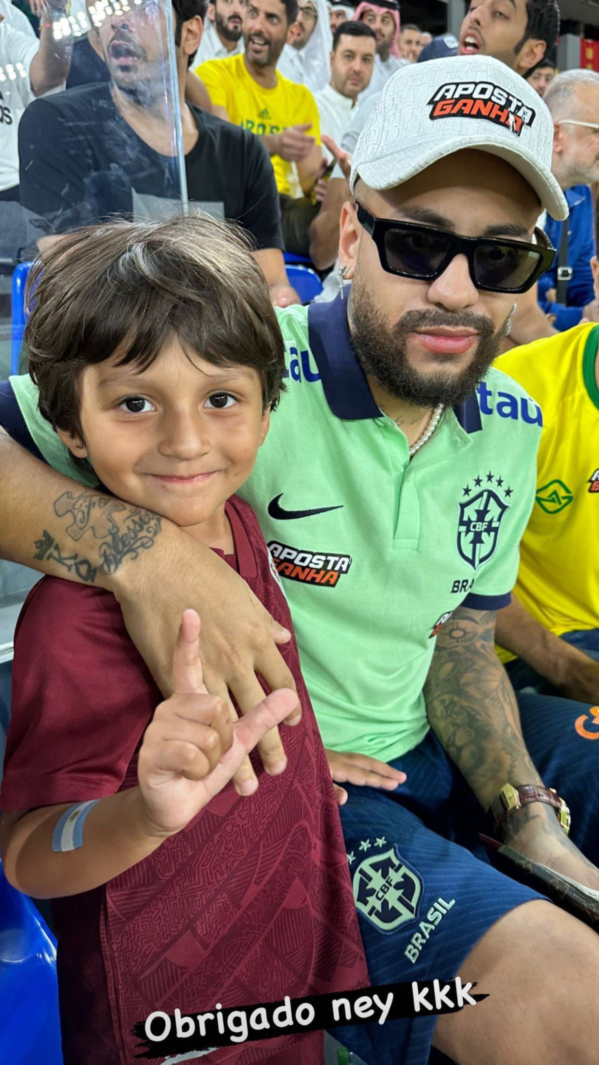 Lorenzo, filho de Germán Cano, também tietou o sósia do Neymar - Reprodução/Instagram Germancano14