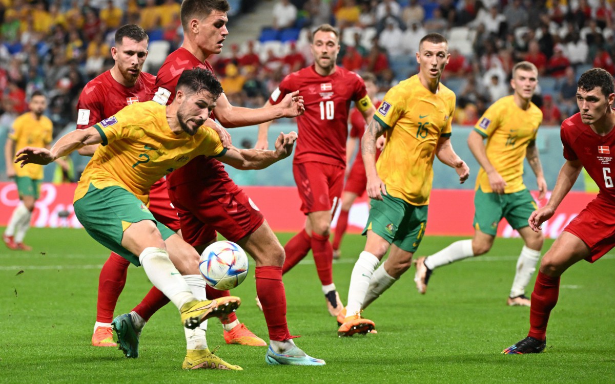 Austr&aacute;lia e Dinamarca se enfrentaram na &uacute;ltima rodada do Grupo D