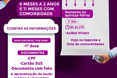 Covid-19: Meriti inicia imunização de bebês de 6 meses a 2 anos e 11 meses com comorbidades nesta quinta (1)