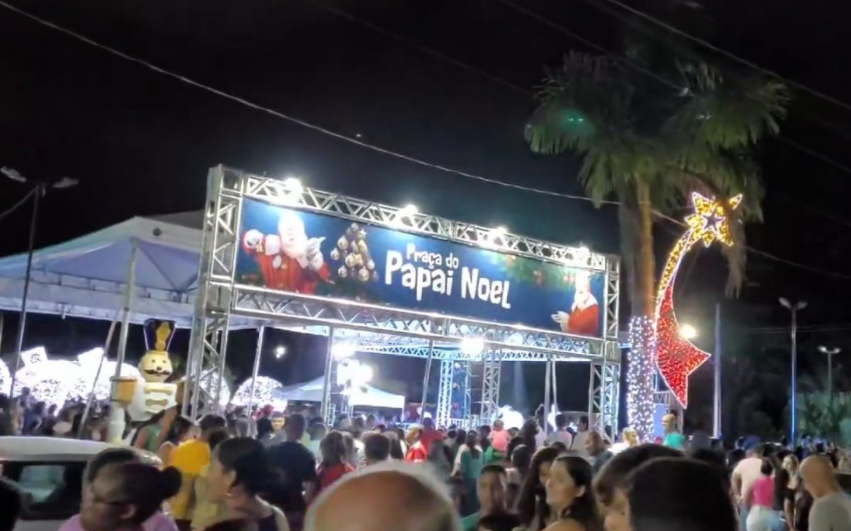 Fachada da entrada da praça do Papai Noel, em Guapimirim - Secom PMG - Divulgação