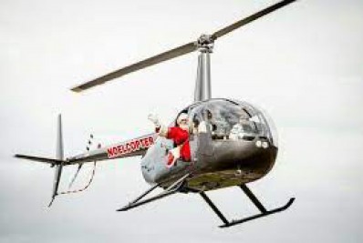 Concurso premia alunos de escolas municipais com voo de helicóptero acompanhado pelo papai noel