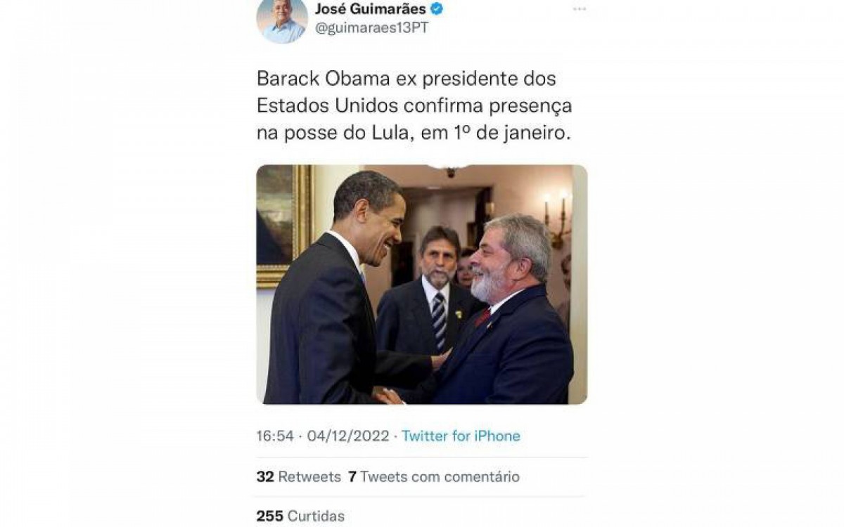 Post que o deputado Jos&eacute; Guimar&atilde;es apagou depois de ter publicado nas redes sociais 