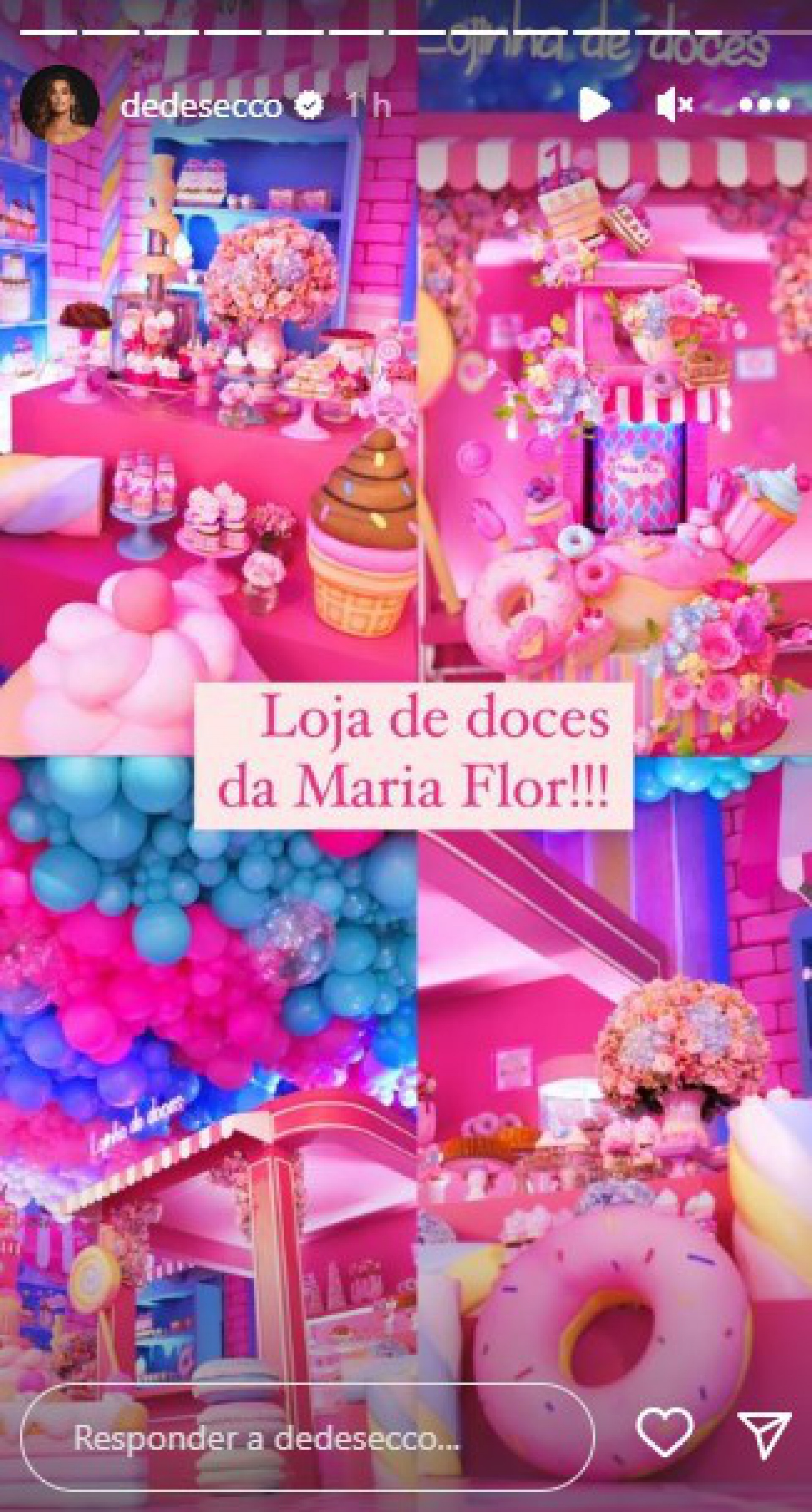 Deborah Secco faz festa para Maria Flor - Reprodução Internet