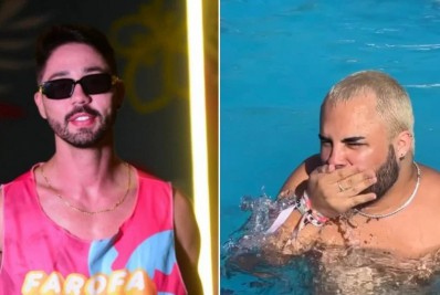 Influenciador lava a boca após beijar Rico Melquíades na 'Farofa da Gkay'