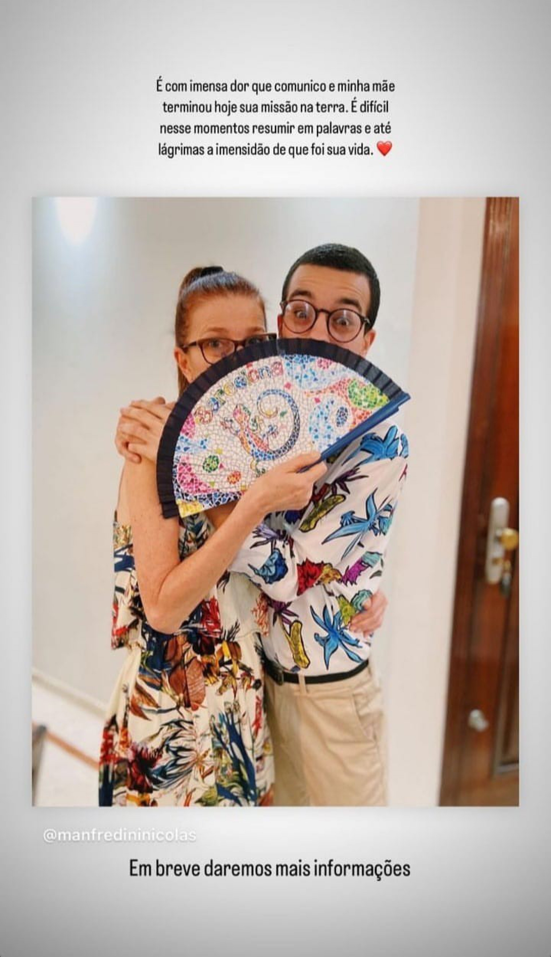 Filho confirmou morte de Marcia Manfredini - Reprodução/Instagram