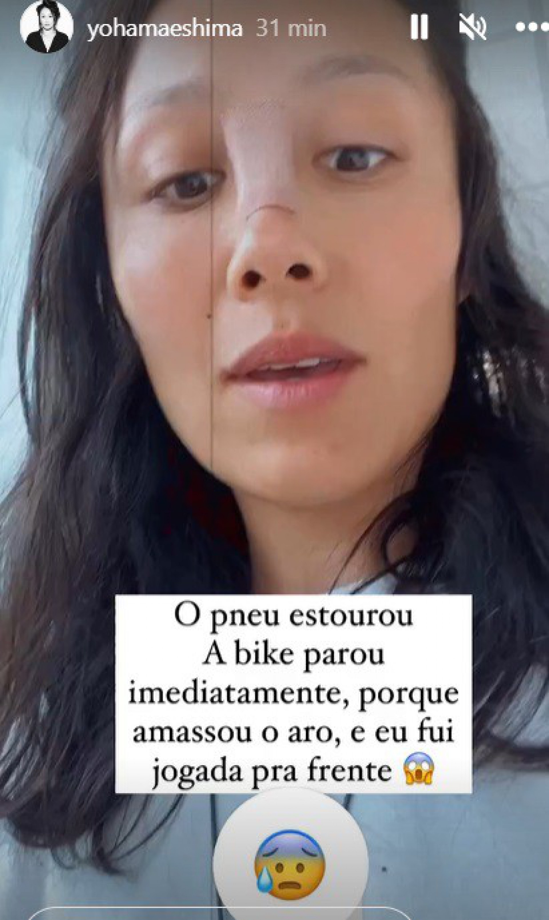 Yohama Eshima sofre acidente de bicicleta  - Reprodução do Instgram