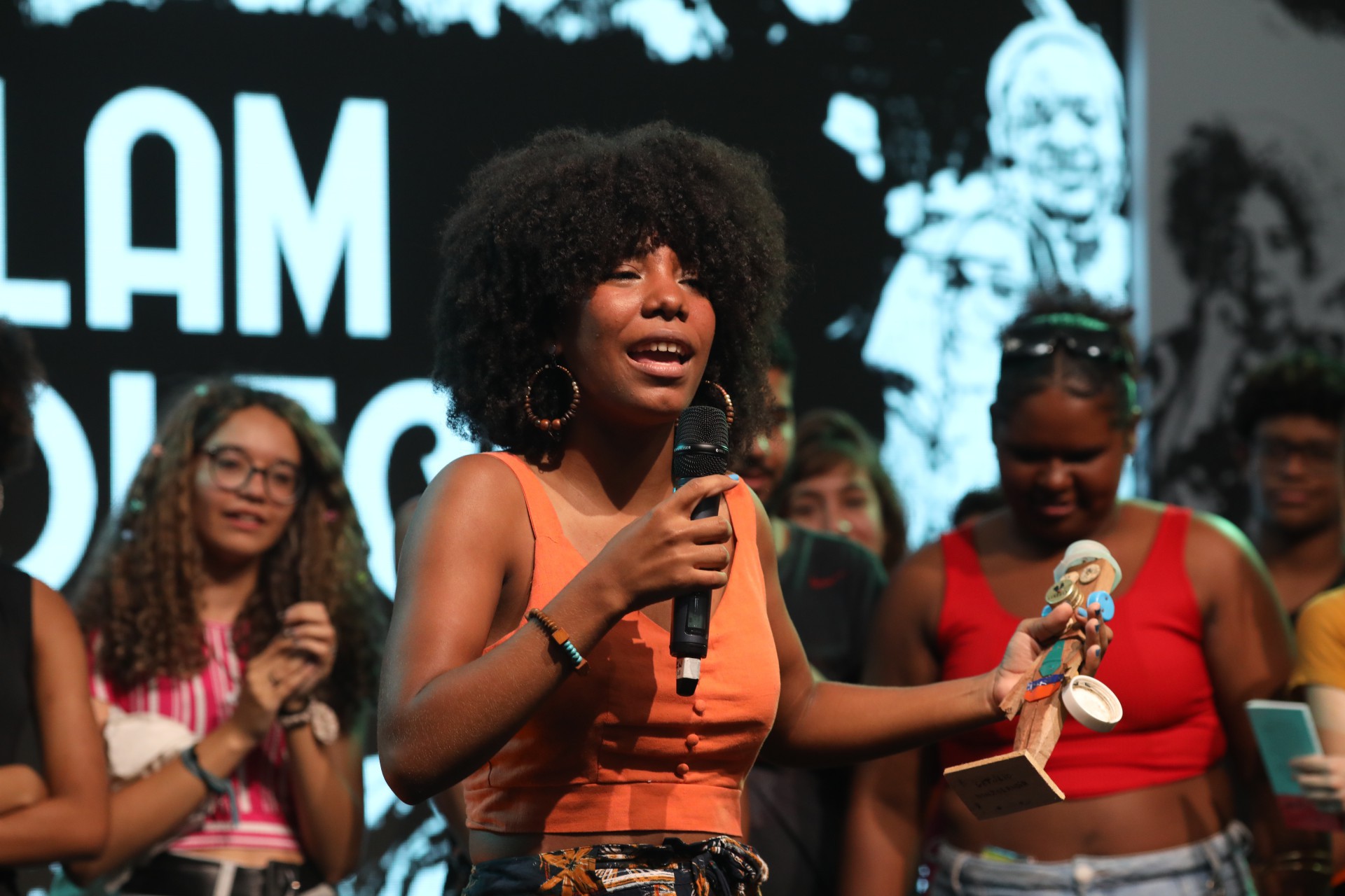 Stacy foi a vencedora do Slam que aconteceu na FLUP - Pedro Ivo/ Ag&ecirc;ncia O Dia