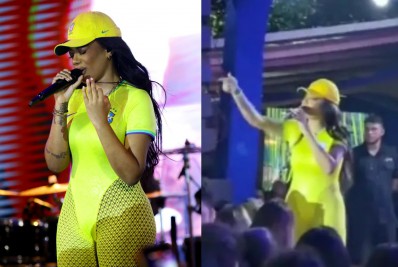 Vídeo: Ludmilla interrompe show no Rio após ser atingida por pedras de gelo