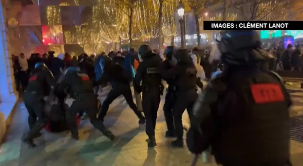 Festa da torcida de Marrocos em Paris termina em confusão com a polícia