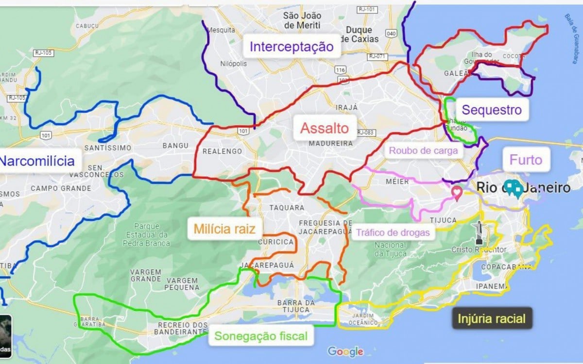 Mapa Que Divide O Rio Por Práticas Criminosas Viraliza Na Internet Rio De Janeiro O Dia 2685