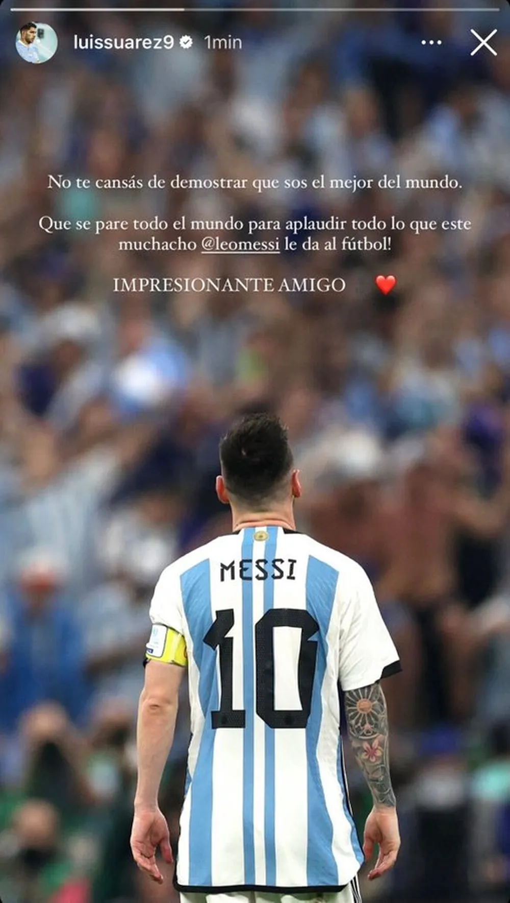 Suárez rasgou elogios a Messi - Reprodução