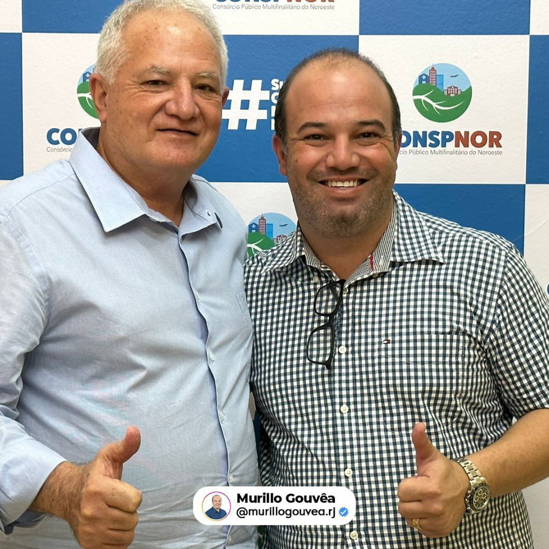 Prefeito Alfredo Paulo Marques Rodrigues ao lado do filho, o deputado federal eleito, Murillo Gouv&ecirc;a