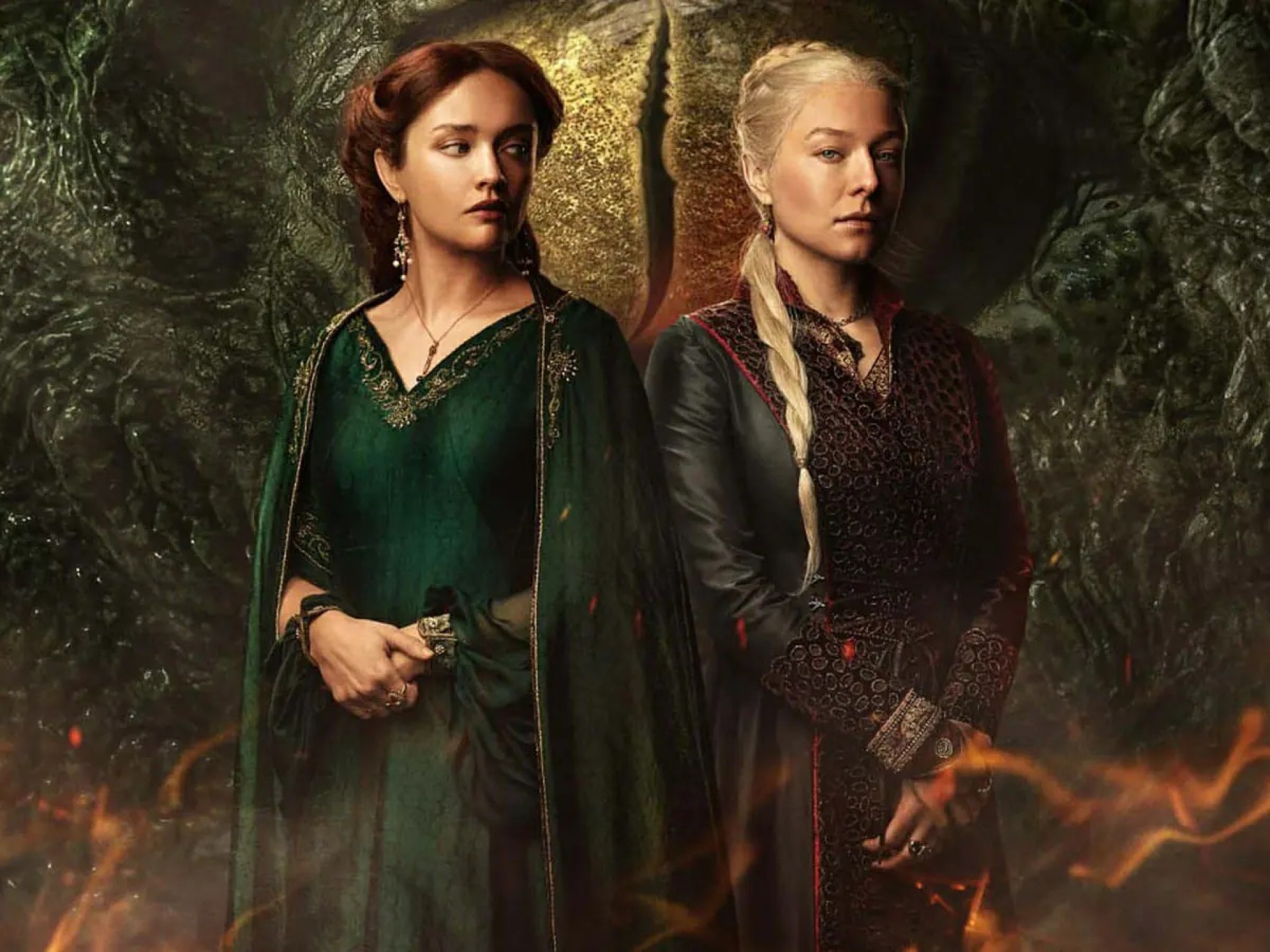 As atrizes Olivia Cooke e Emma D'Arcy como Alicent e Rhaenyra em 'A Casa do Dragão' - Divulgação / HBO MAX