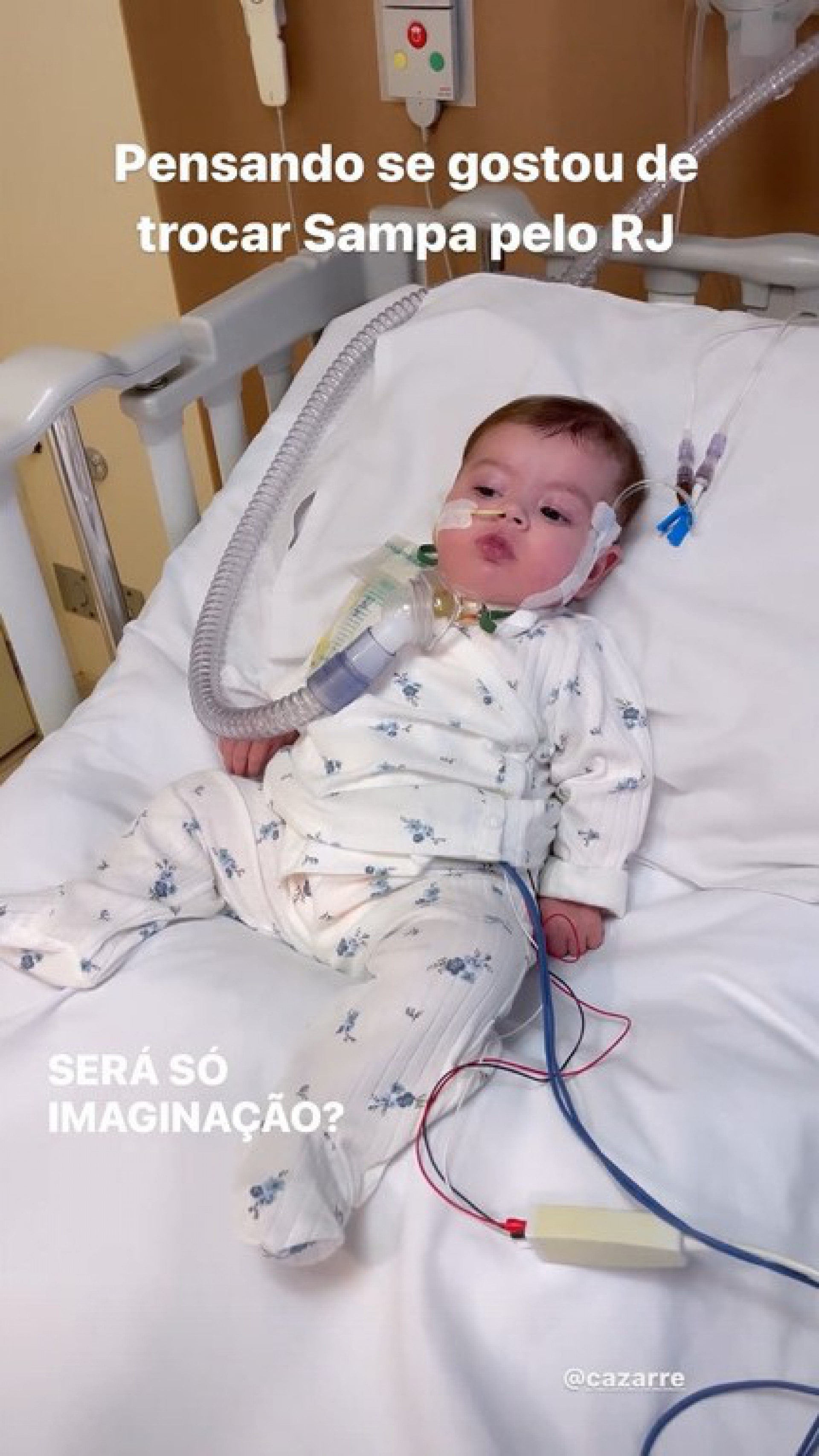 Filha de Juliano Cazarré, Maria Guilhermina, é transferida para hospital do Rio - Reprodução/Instagram