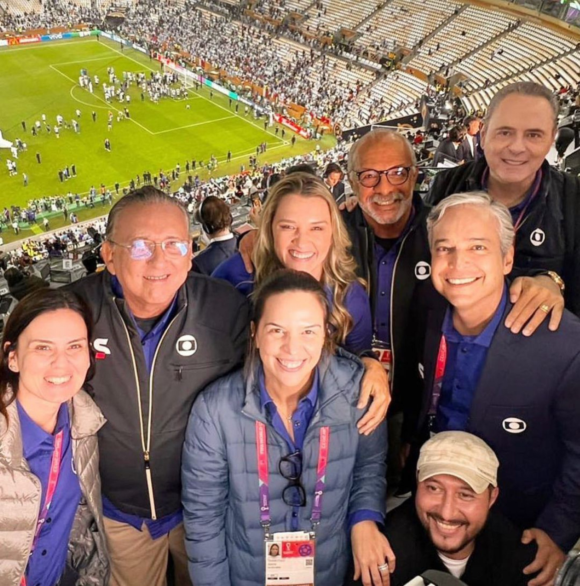 Galvão Bueno homenageia equipe da TV Globo presente na Copa do Catar - Reprodução Internet